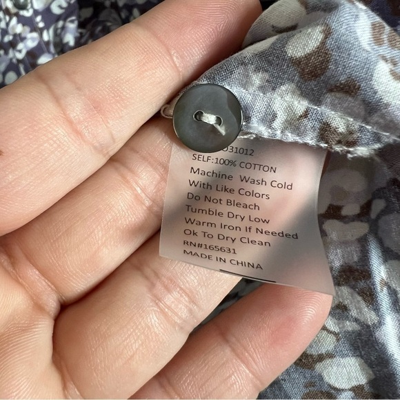 Johnny Was Calme Printed Big Shirt Dress Cadet Leopard Spots Feminine Button - Picture 8 of 11